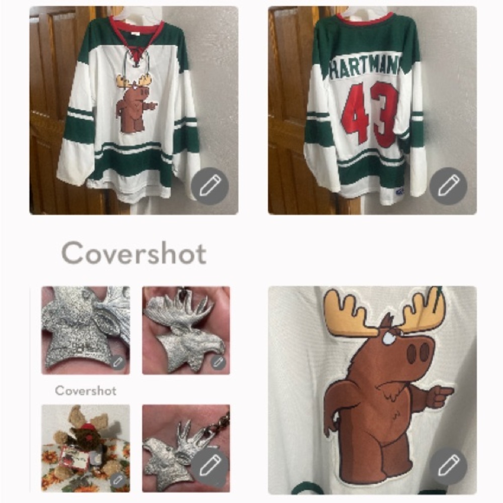 RARE=NHL HARTMAN Jersey+Harris Pewter🔑⛓4.5x1.5”+Murray Moose card holder